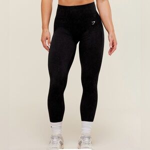 Gymshark Adapt Fleck Seamless Leggings - Mineral Black, Small